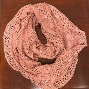 100% Acrylic Pink and Gold Wrap Scarf from Anthropologie